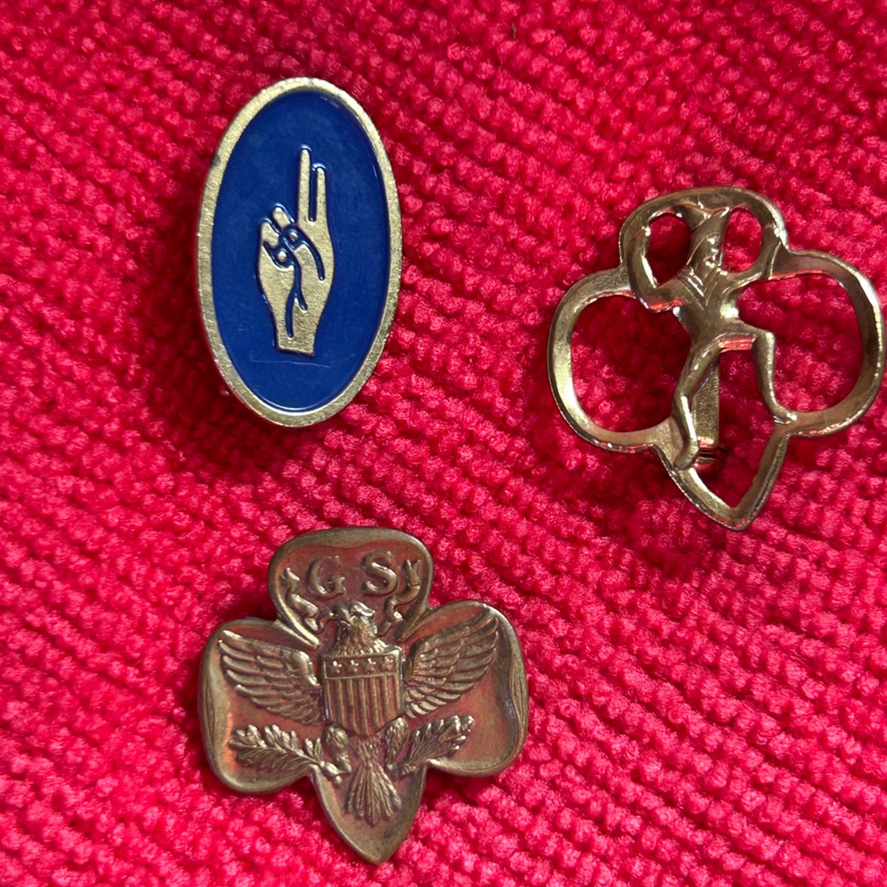 Vintage Set of 3 Girl Scout Pins